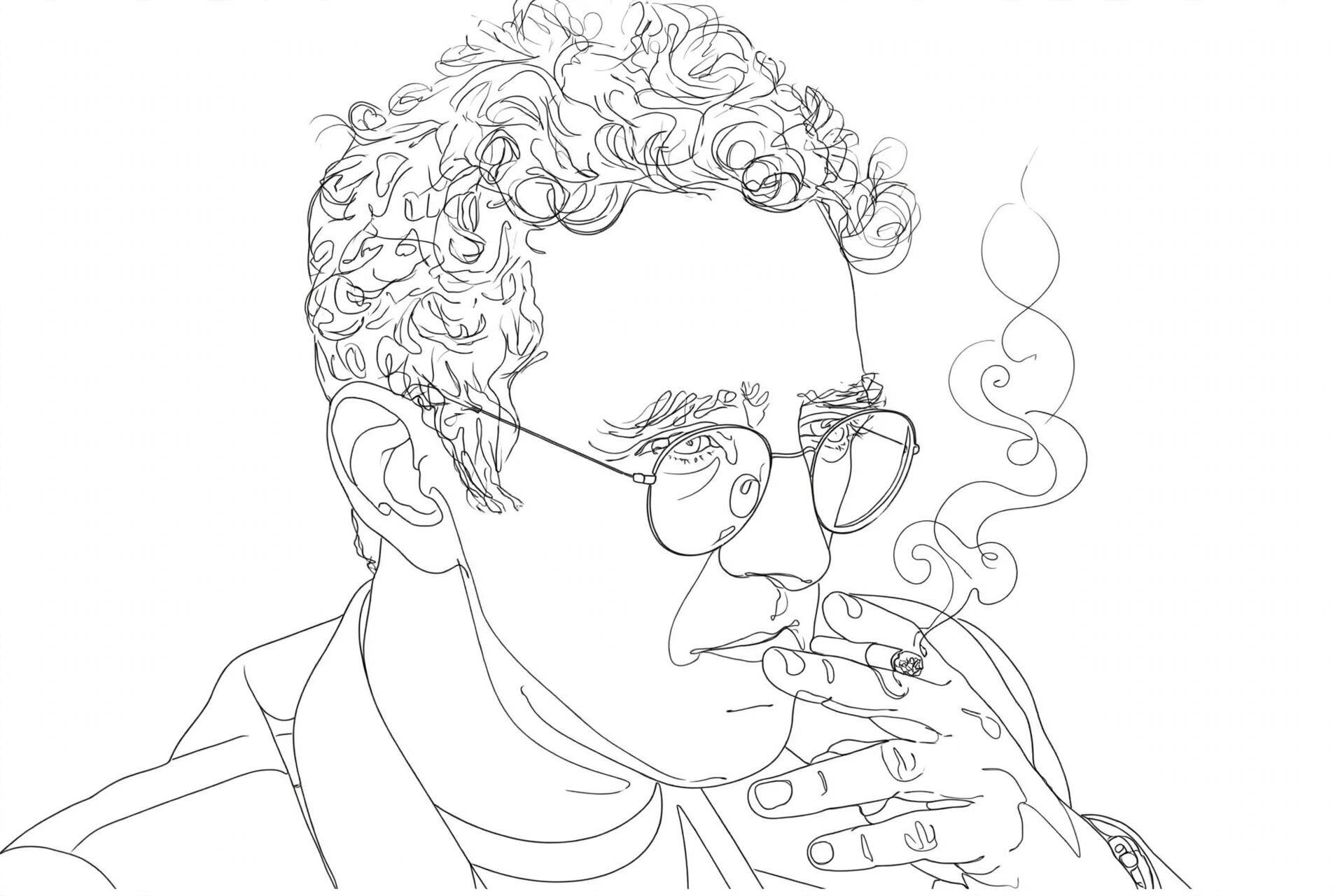 Roberto Bolaño - ilustración styleline grande